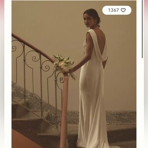 Jenny by Jenny Yoo Ness High-Neck draped open-back satin wedding dress